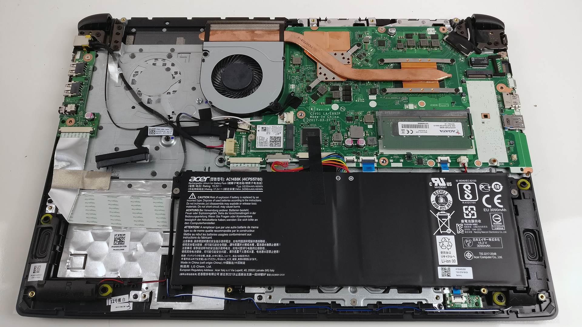 How to replace and fix Acer EX2520G 2511G K50-10 N17C4 VN7-792 A615 A515-51 backlit UK keyboard (Acer Aspire 5 (A515-51G))